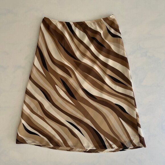 Apostrophe y2k Brown A-Line Retro Midi Skirt - Picture 1 of 6